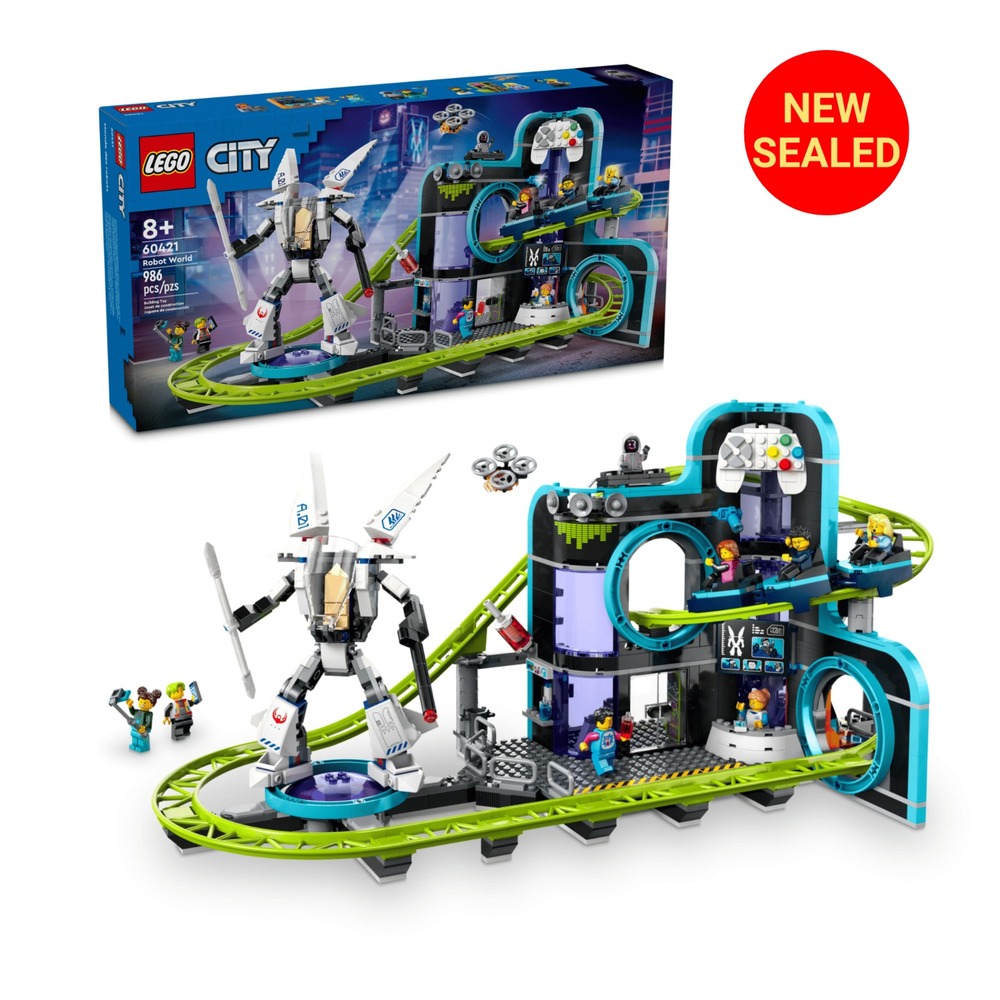 LEGO 60421 City Robot World Roller-Coaster Park Toy Building Set NEW SEALED